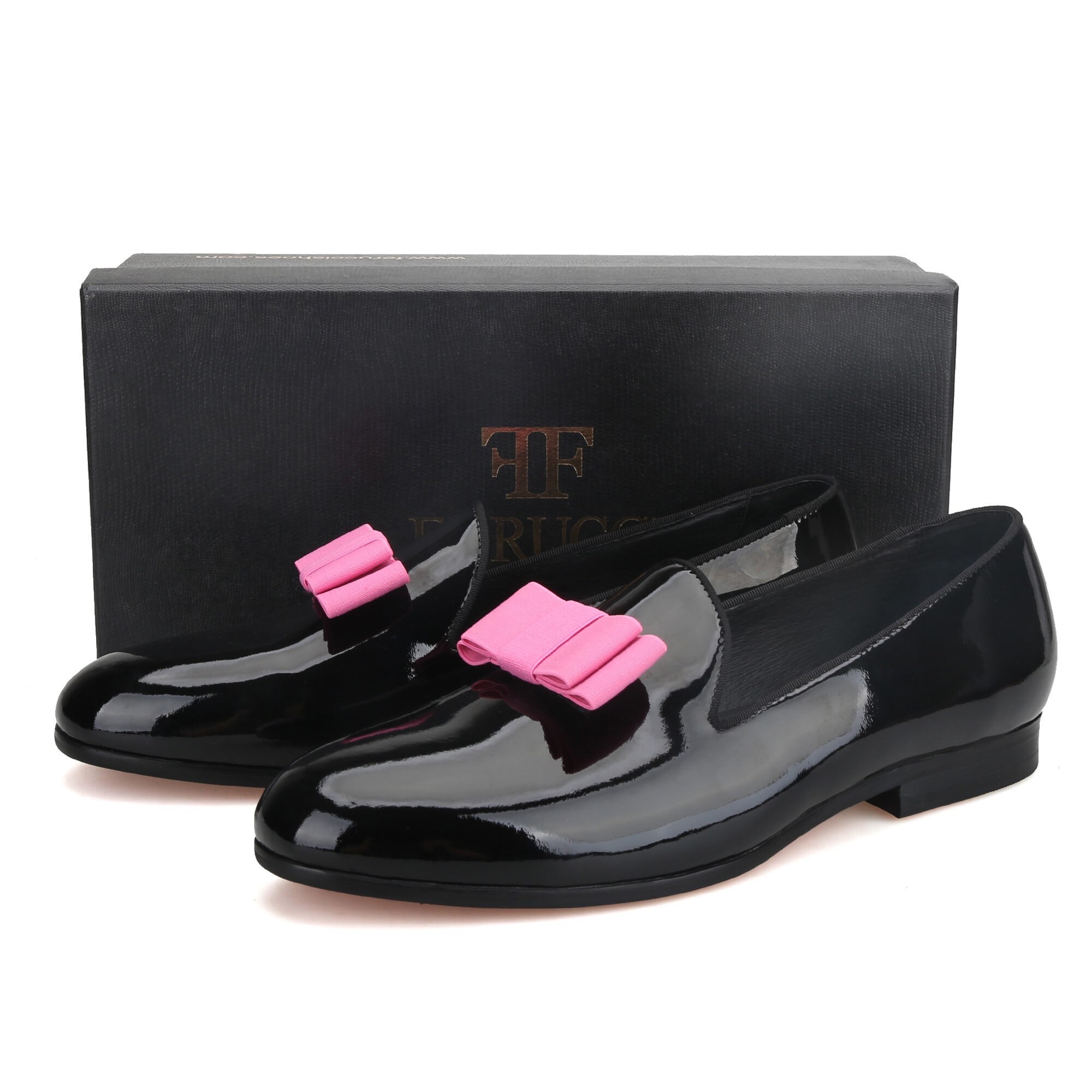 FERUCCI BLACK PATENT LEATHER WITH BLACK TASSEL LOAFER SIZE 14 PROM WEDDING SHOES Amazon.com: FERUCCI Black Patent Leather Loafer with Spikes  main image 2