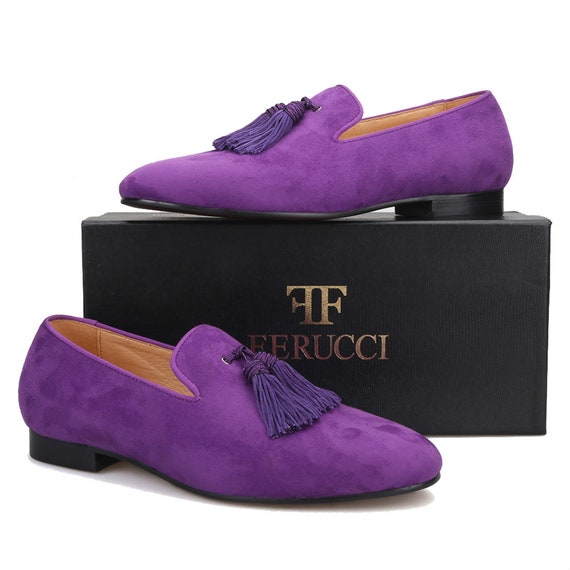 Purple suede best sale loafers