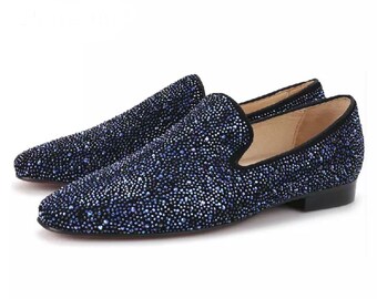 FERUCCI BLUE CRYSTAL SLIPPERS LOAFER SIZE 13 PROM WEDDING OR ANY OCCASION SHOES FERUCCI | Shoes | Ferucci Blue Crystal Slippers Loafer Size  main image 3