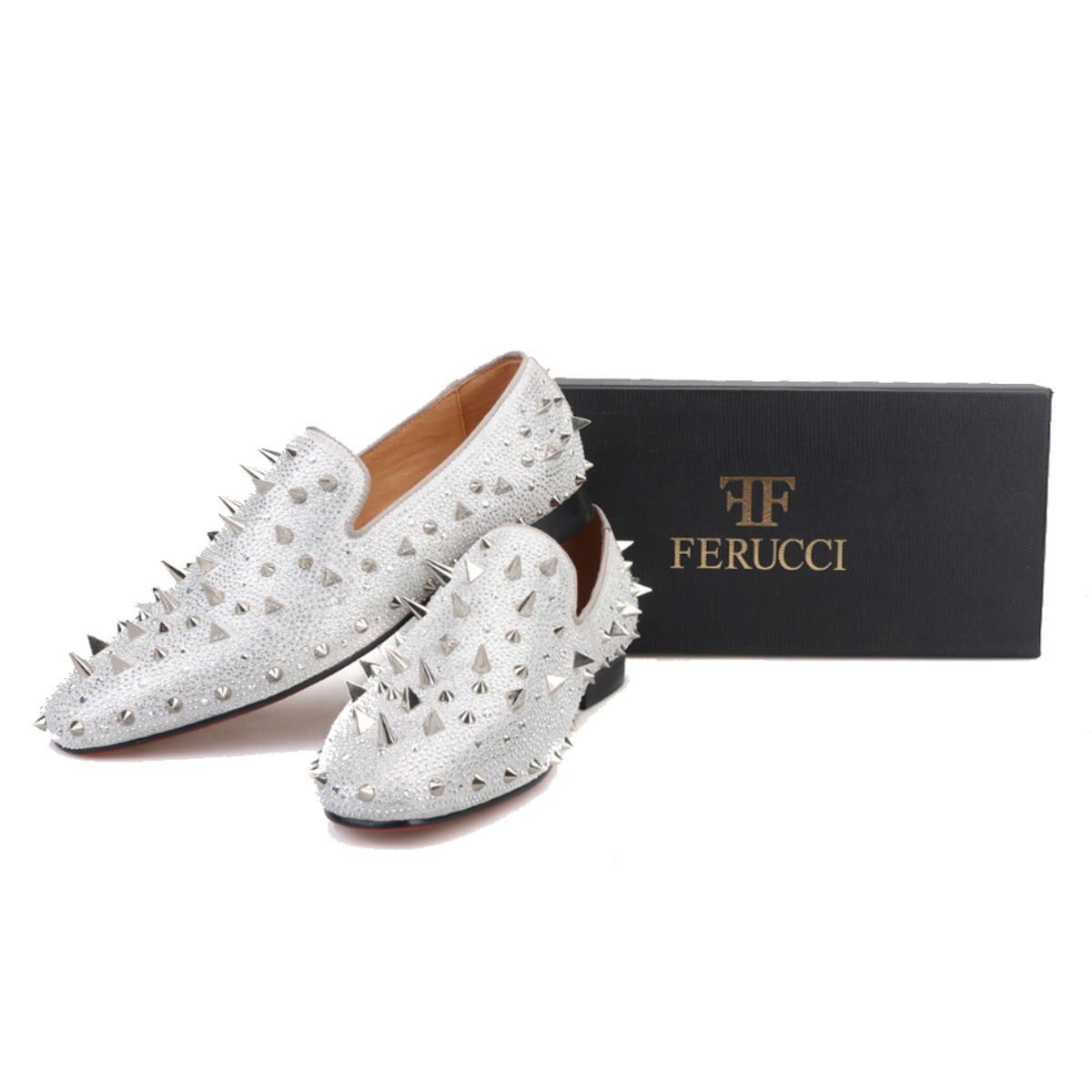 Ferucci store spiked loafers
