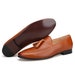 FERUCCI White Custom-Made Velvet Slippers Loafers with Brown Tassel (8) | Loafers & Slip-Ons