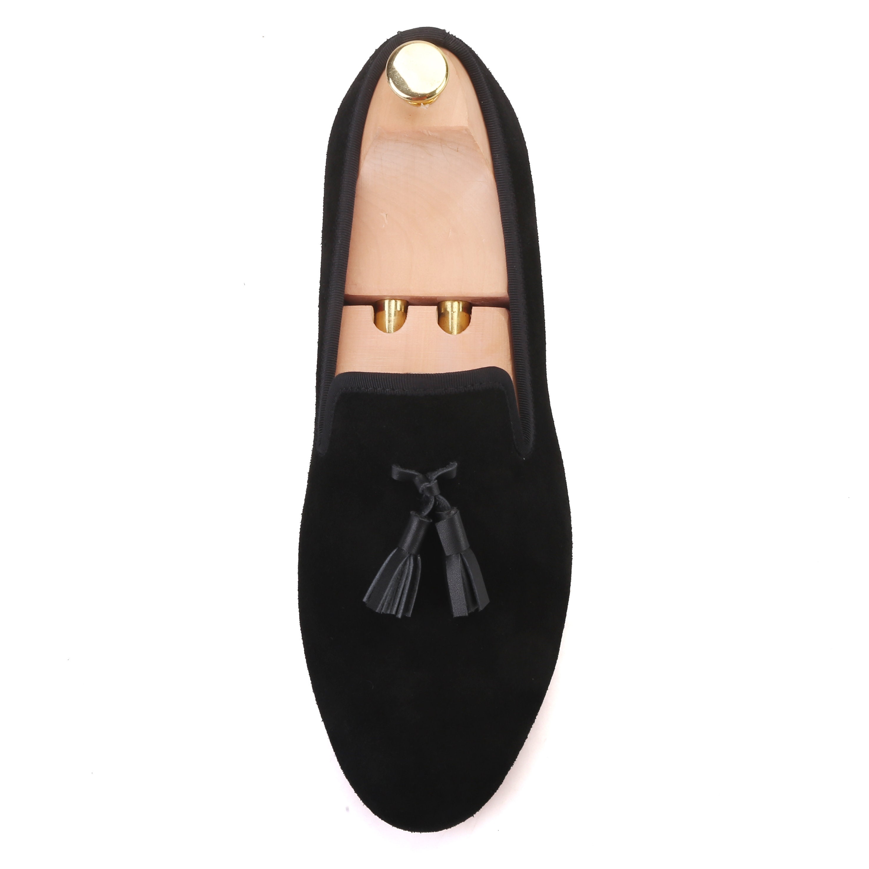 FERUCCI BLACK SUEDE WITH LEATHER TASSEL LOAFER SHOES  SIZE 13 PROM WEDDING Amazon.com: FERUCCI Black Velvet Slippers Loafers with Gold  main image 4
