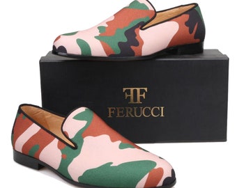 FERUCCI Camouflage Print Hausschuhe Loafers Flats Prom Hochzeit