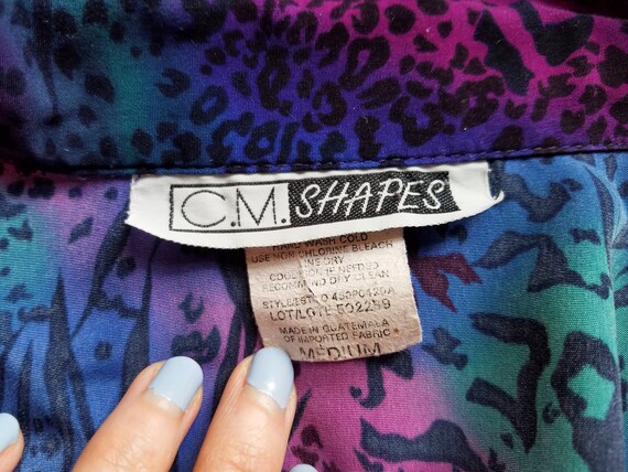 C.M. Shapes 80s-90s Women's Vintage Vibrant Leopard Print Button Down  Blouse - Etsy