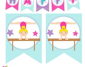 blonde girls gymnastics printable thank you 4x6 thank you etsy