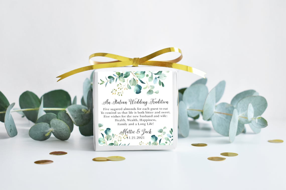 Italian Wedding Tradition Almonds Favor Tags Italian Jordan Etsy