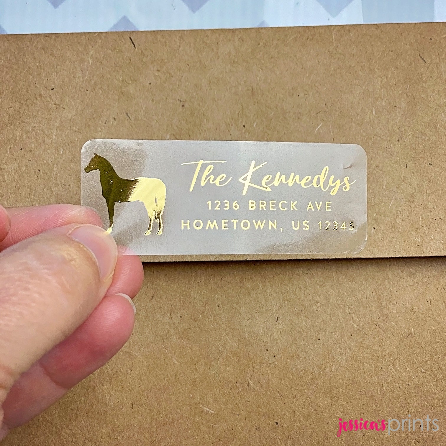 Personalized Clear Foil Return Address Labels Horse Address Etsy