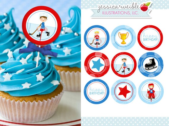 Hockey Boys Printable Party Favor Tags Cupcake Toppers Etsy
