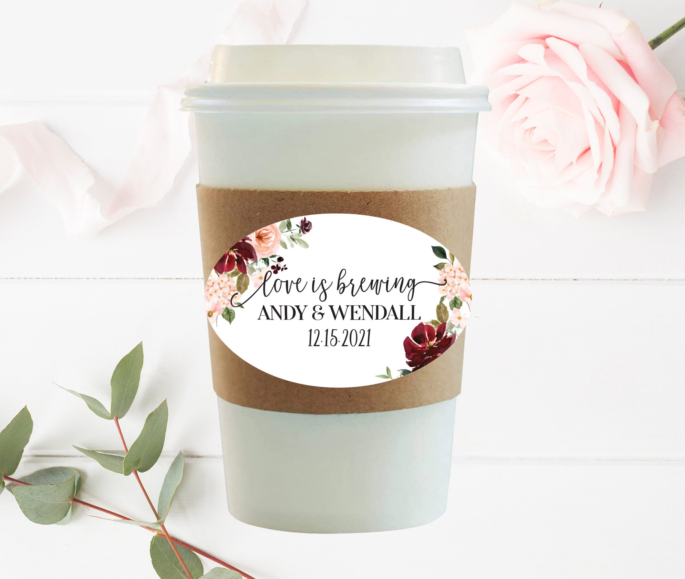 Personalized Wedding Coffee Cup Labels Wedding Coffee Bar Etsy