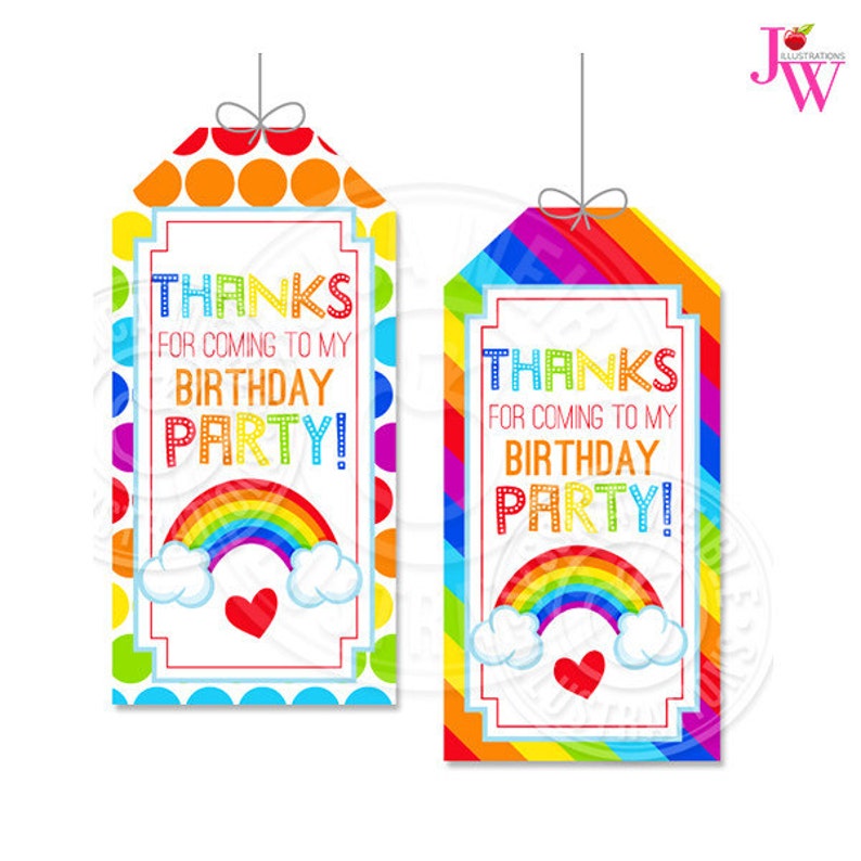 rainbow pretty printable gift tags rainbow party favor tags etsy