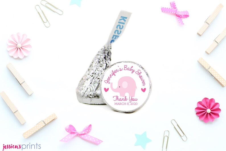 108 ITS A GIRL BABY SHOWER NOAHS ARK HERSHEY KISS KISSES CANDY LABELS FAVORS