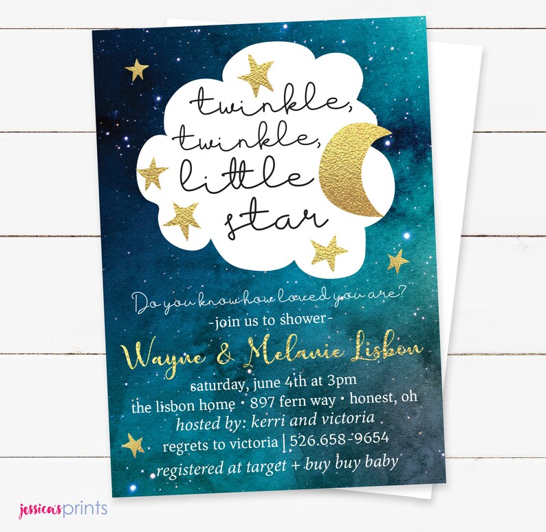 twinkle twinkle little star baby shower invitations etsy