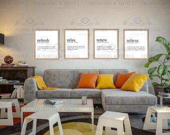 Definition Wall Art Prints, Set of 4, Minimalist (Digital Download)