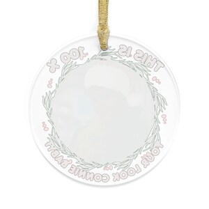 back view of ornament the design on the ornament is only on one side because it would mess up the design if it were printed on both sides