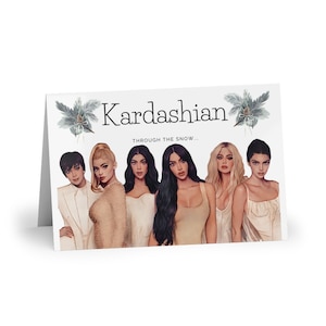 Kardashian Holiday Greeting Cards (1 ou 10-pcs) célébrité Kylie Jenner Kris Kourtney Khloe Kendal Kravis Megan Fox MGK Culture pop Noël