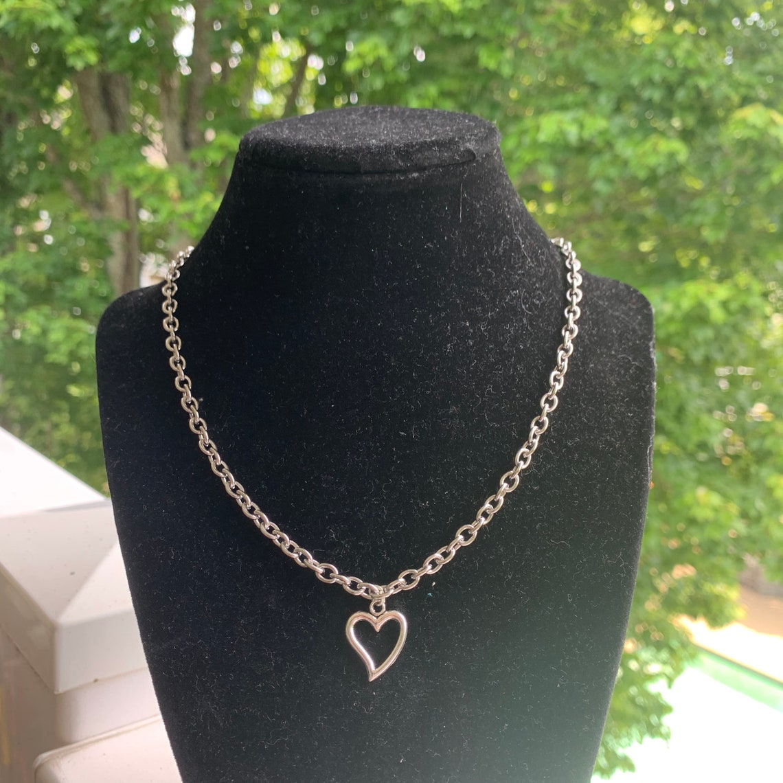 Egirl Heartless Chain Necklace | Etsy