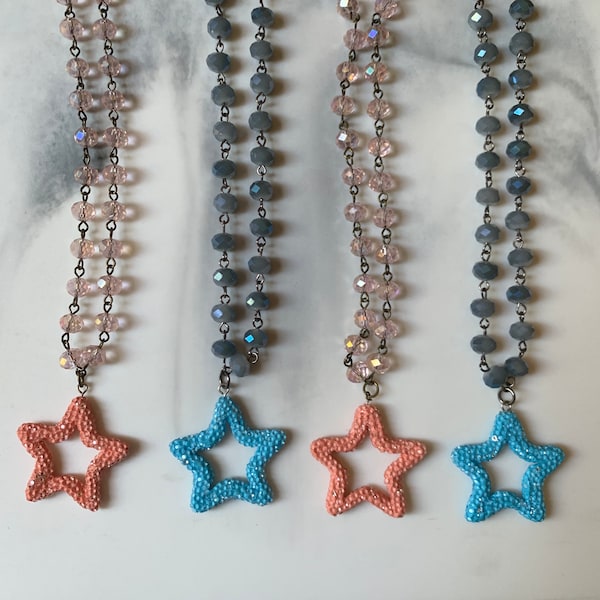 Hannah Montana Necklace | Bratz | Pink star | Lizzie McGuire | Rhinestone Embellished | Rockstar jewelry Y2K accessories