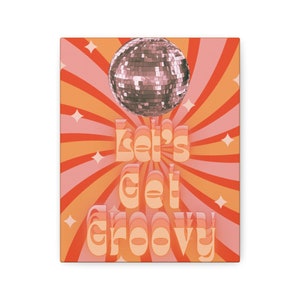 Groovy Disco muur prints jaren 70 Psychedelic Party Hippie Elektrische Polyester Canvas slaapzaal decor college geschenken voor appartementen Housewarming