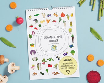 Seasonal calendar - shopping sustainably (A4 environmental aid kitchen aid environmentally friendly)