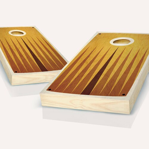 Retro Stained Pyramid Cornhole Boards Regulation Size Etsy