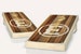 Barn Wood Monogrammed CUSTOM TEXT Stained Cornhole Boards Regulation Size Game Set Baggo Bean Bag Toss + 8 ACA Regulation Bags 