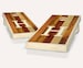 Multicolored Monogram Light CUSTOM TEXT Stained Cornhole Boards Regulation Size Game Set Baggo Bean Bag Toss + 8 ACA Regulation Bags 