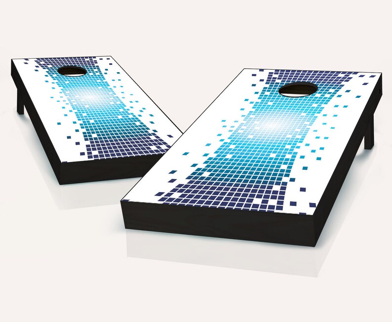 Pixel Warp Cornhole Boards Regulation Size Game Set Baggo Bean Etsy