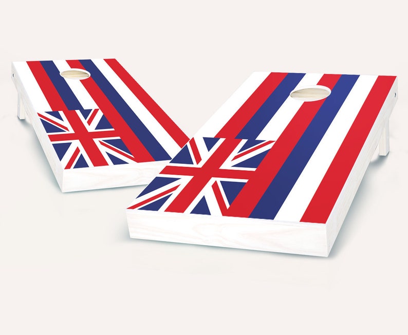 Hawaii Flag Cornhole Boards Regulation Size Game Set Baggo Etsy