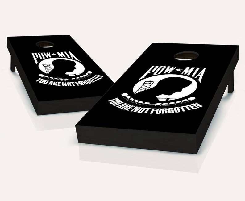 POW MIA Cornhole Boards Regulation Size Game Set Baggo Bean Etsy