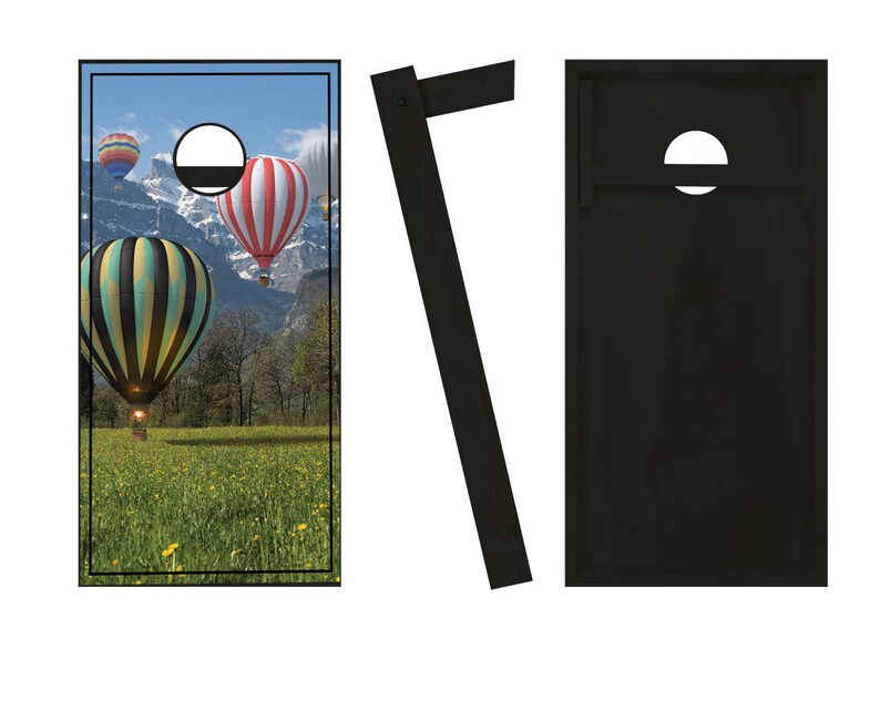 Hot Air Balloon Cornhole Boards Regulation Size Game Set Baggo Etsy