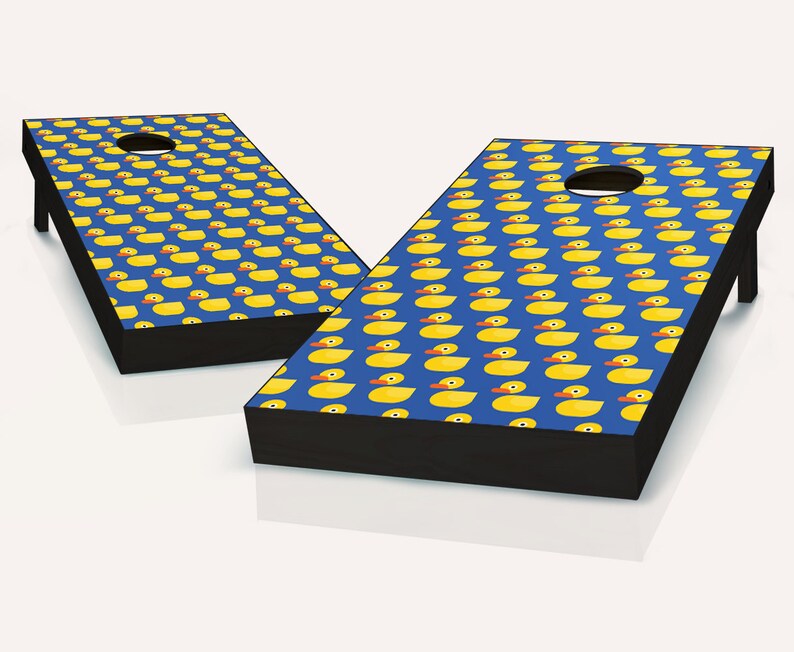 Rubber Duck Cornhole Boards Regulation Size Game Set Baggo Etsy
