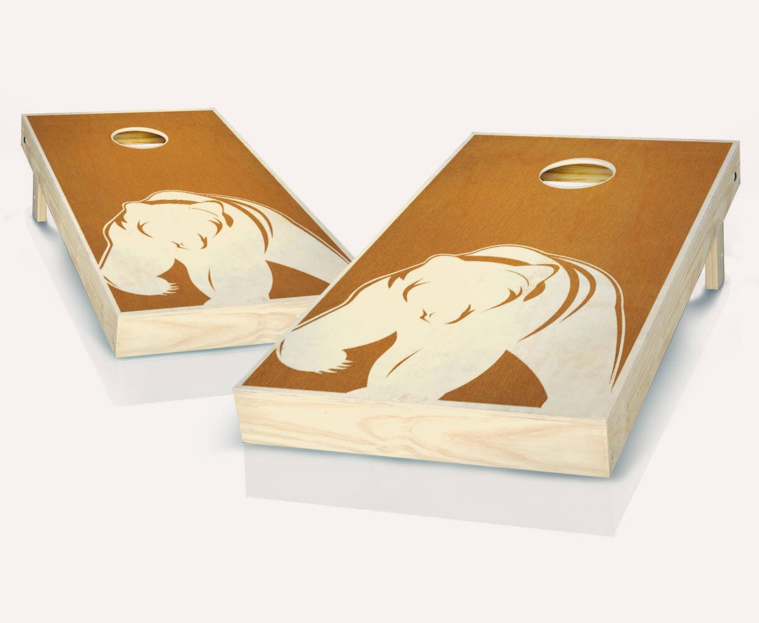 Bear Maple Stained Cornhole Boards Regulation Size Game Set - Etsy