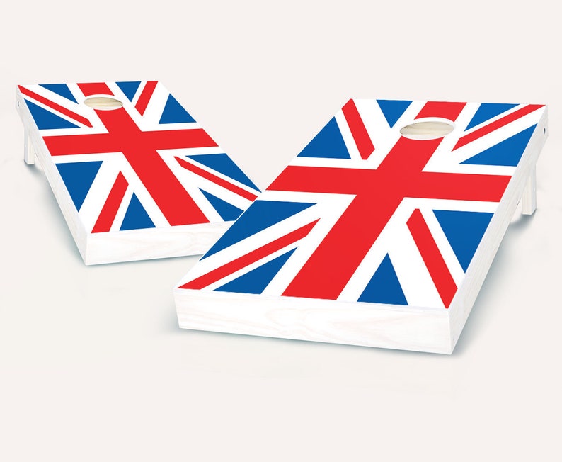 British Flag Cornhole Boards Regulation Size Game Set Baggo Etsy