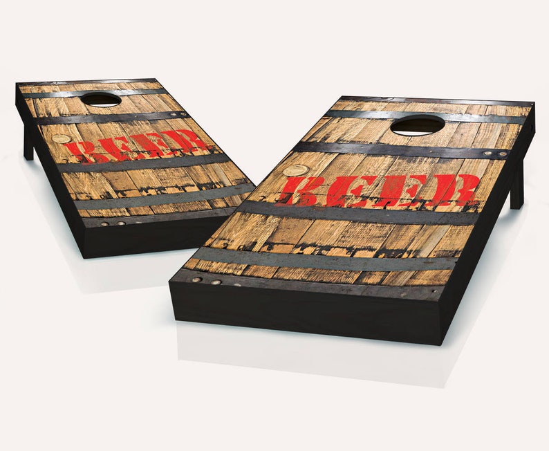 Beer Barrel Cornhole Boards Regulation Size Game Set Baggo Etsy