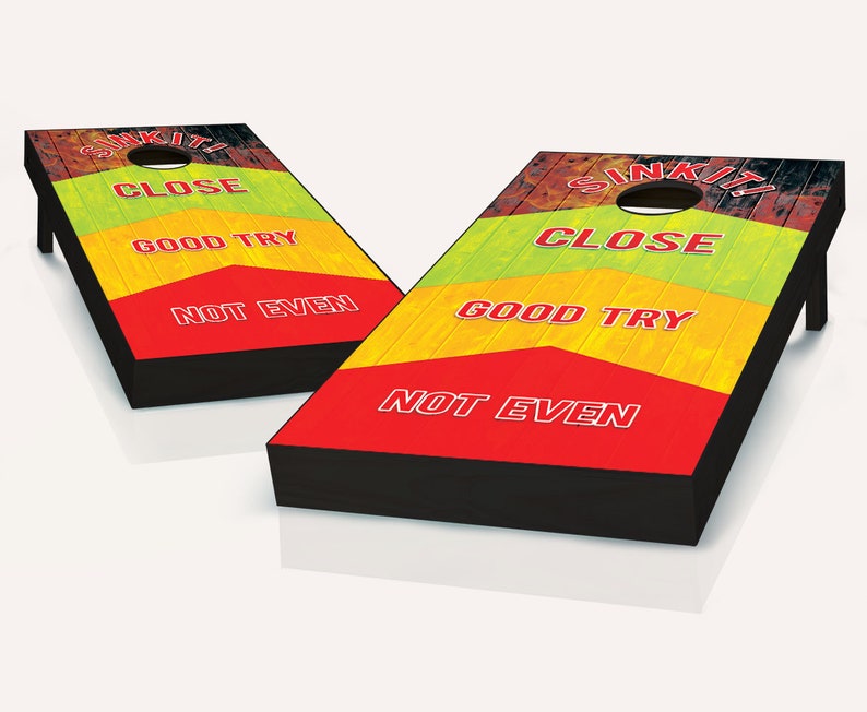 Sink It Cornhole Boards Regulation Size Game Set Baggo Bean Etsy