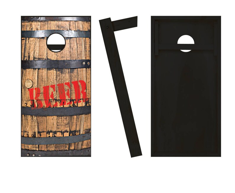 Beer Barrel Cornhole Boards Regulation Size Game Set Baggo Etsy