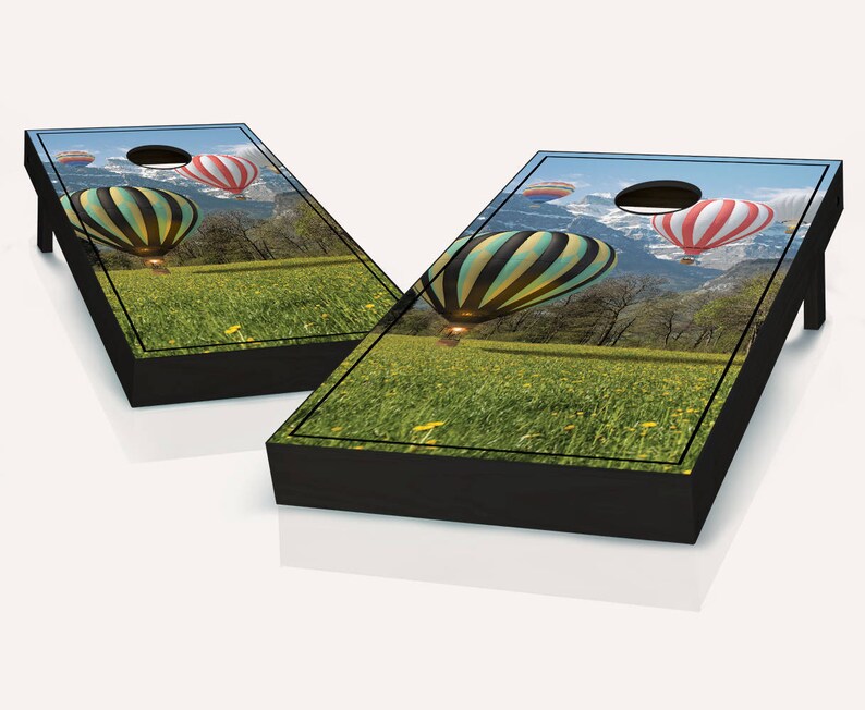 Hot Air Balloon Cornhole Boards Regulation Size Game Set Baggo Etsy