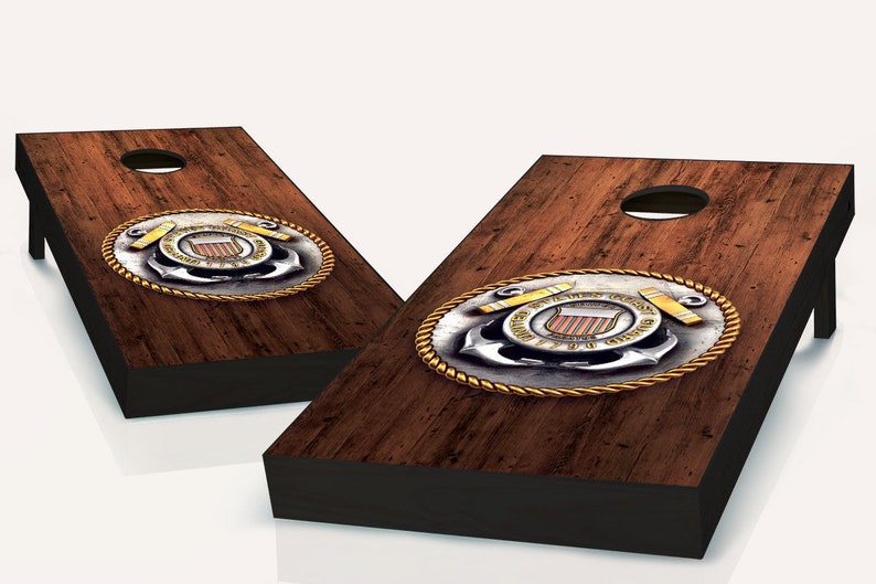 US Coast Gaurd Cornhole Boards Regulation Size Game Set Baggo Etsy