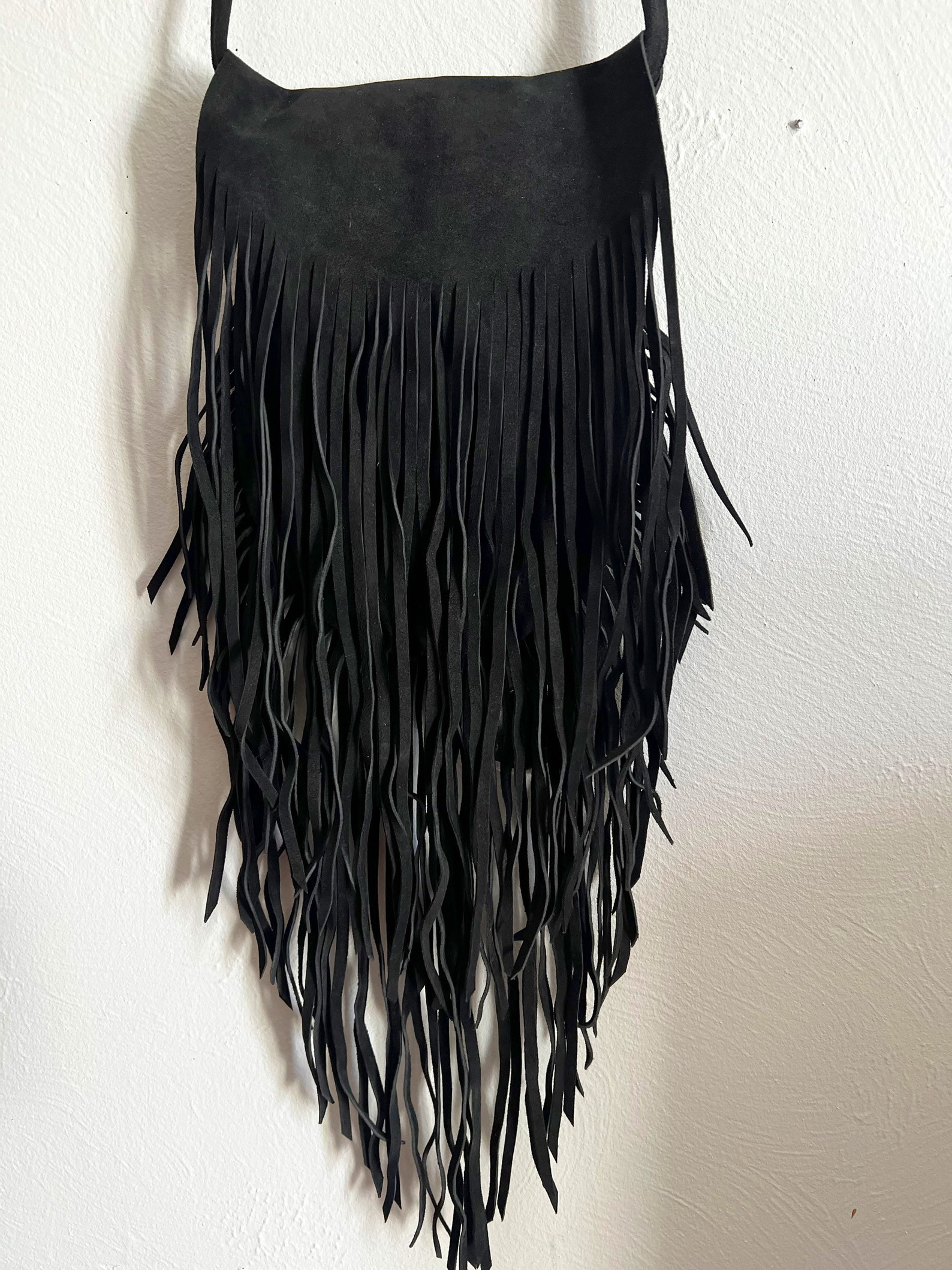 Flounce Suede Fringe Bag