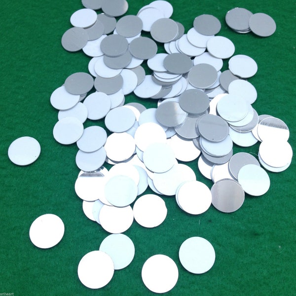 100 Round Plastic Shisha Mirrors for Embroidery Quilting Craft - Size -15mm Craft Mirrors