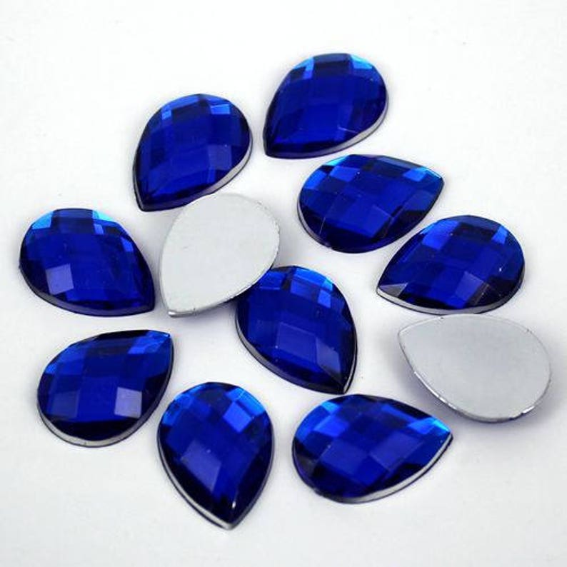 250 High Quality Resin Teardrop / Pear Shape Rhinestones Beads gems 8mm5mm BLUE