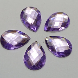 250 High Quality Resin Teardrop / Pear Shape Rhinestones Beads gems 8mm5mm PURPLE