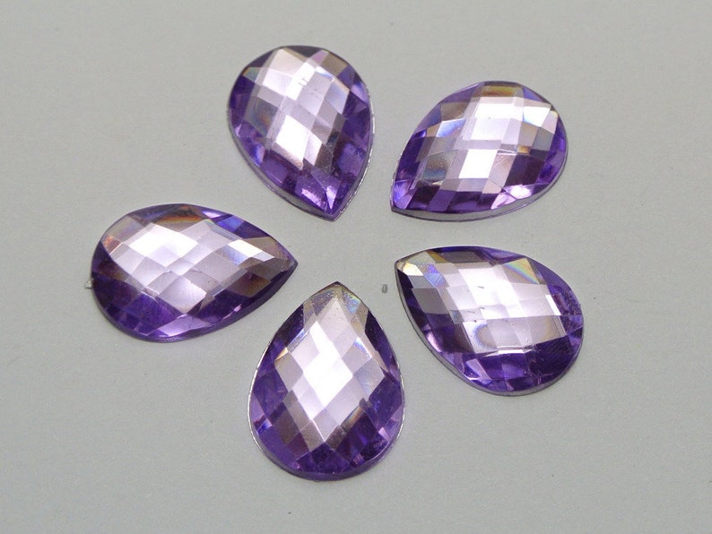 250 High Quality Resin Teardrop / Pear Shape Rhinestones Beads gems 8mm5mm PURPLE