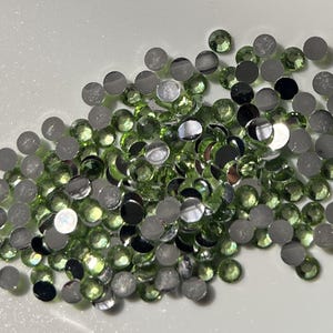 1000 Alta Qualidade Verde Lima Fundo Plano Resina Strass Diamante Gemas 3 4 5 6 mm (Sem Hotfix)