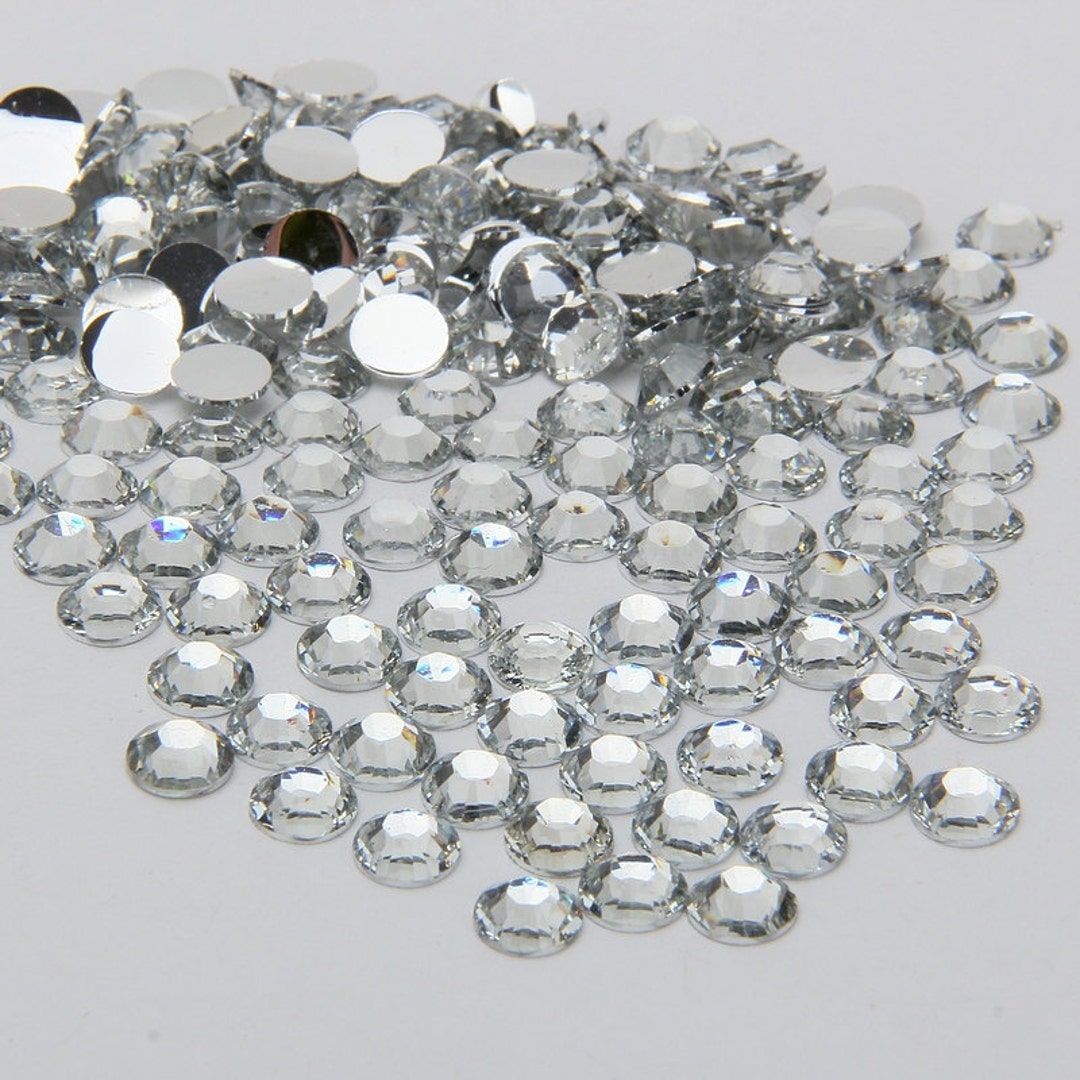 1000 High Quality Crystal Clear Flat Back Resin Rhinestone Diamante ...