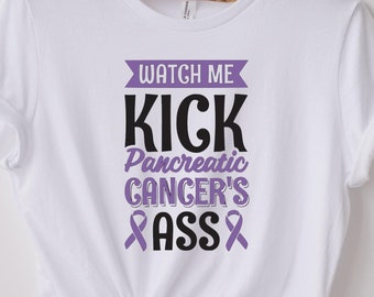 Pancreatic Cancer Awareness T-Shirt: Motivational Purple Ribbon Tee