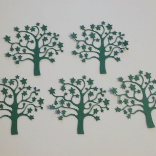 5 TREE with STARS Die Cuts - As Shown - New