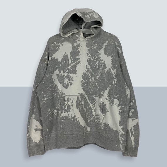 Beams Japan Splatter Paint Design Hoodie Bleached