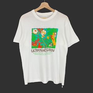 Vintage 80s Ultraman Green Tee T - Shirt Bandai Japan