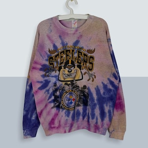 Vintage 1992 Pittsburgh Steelers Tazmania Sweatshirt Custom Tie Dye 90s NFL